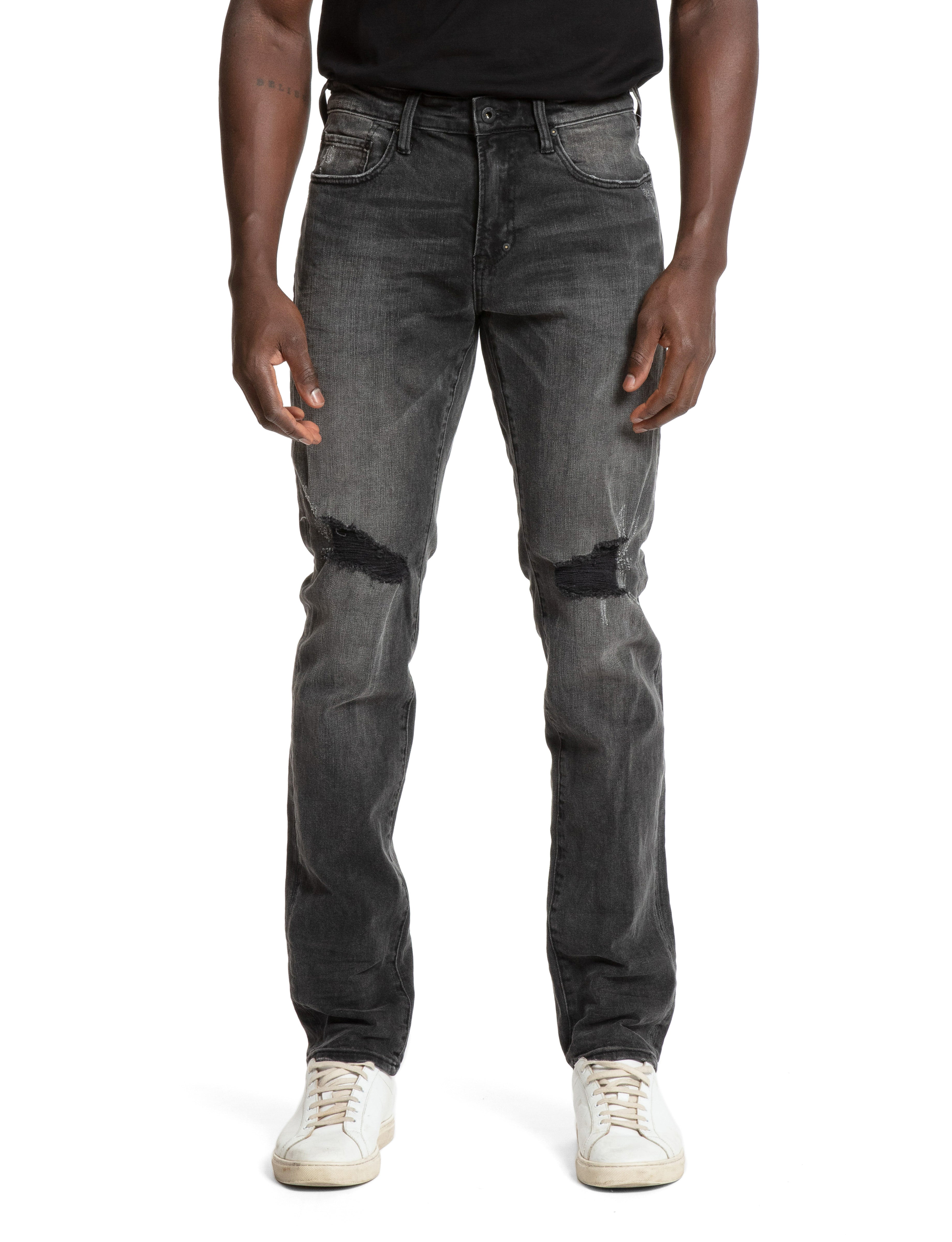 PRPS Demon Slim Fit Black Resin Coated Denim Jeans w 3D Crinkle Sz